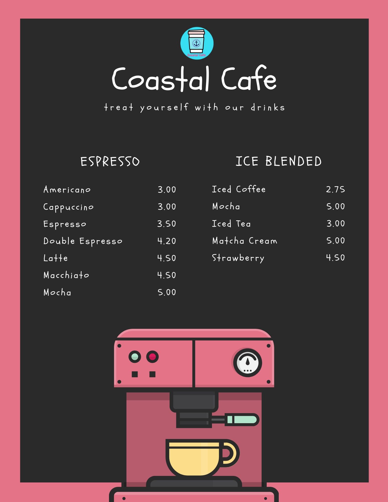 coffee menu